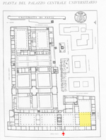 posizione del cortile nella planimetria del Palazzo centrale
