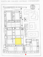 posizione del cortile nella planimetria del Palazzo centrale