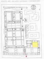 posizione del cortile nella planimetria del Palazzo centrale
