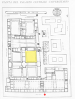 posizione del cortile nella planimetria del Palazzo centrale
