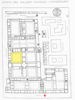 posizione del cortile nella planimetria del Palazzo centrale