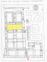 posizione del cortile nella planimetria del Palazzo centrale