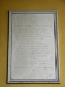 Lapide di Giacinto Romano